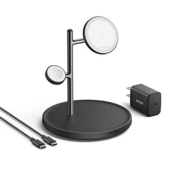 شارژر بی سیم مگنتی Anker MagGo Wireless Charging Station (3-in-1 Stand) Qi2 - مدل B25M33